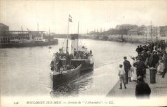 VINTAGE POSTCARD Boulogne On Arrived Sea of L Alexandra Bateau Alexandra