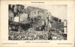 VINTAGE POSTCARD Nomeny a corner of the Street Carries Low Militaria