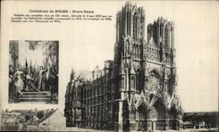 VINTAGE POSTCARD Cathedral Of Rheims Notre Dame