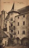 VINTAGE POSTCARD Saumur Castle Interior Court