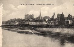 VINTAGE POSTCARD Saumur Quays and the Strong Castle