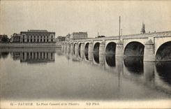 VINTAGE POSTCARD Saumur the Cessart bridge And the Theater