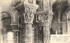 VINTAGE POSTCARD Issoire Church St Paul Capital of the chorus NS carrying its cross