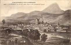 VINTAGE POSTCARD Clermont with 18th D after an engraving D time