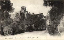 VINTAGE POSTCARD Royat Road Of the Old man Royat And Vieille Church emme