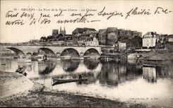 VINTAGE POSTCARD Angers the Bridge Of the Low Chain the Castle
