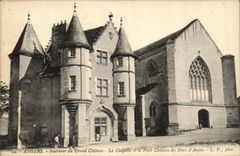 VINTAGE POSTCARD Interior Angers of the Large Castle La Chapelle and the Small castle of the dukes D Anjou
