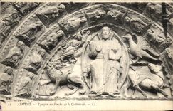 VINTAGE POSTCARD Angers Tympanum Of the Park of the Cathedral