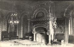 VINTAGE POSTCARD Angers Episcopal Palate the red living room Old Eveche