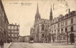 CPA Nancy Eglise Saint Epvre Place des Dames Tramway