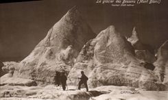 VINTAGE POSTCARD Chamonix the glacier of Let us work Mont Blanc