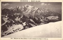 VINTAGE POSTCARD Chamonix Mont Blanc Solid mass of the Mont Blanc Seen of the Summit Of Buet
