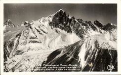 VINTAGE POSTCARD Chamonix Mont Blanc the green needles Argentiere and sea of ice