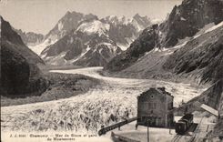 VINTAGE POSTCARD Chamonix Sea of Ice And Station Of Montenvers Train
