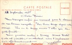 VINTAGE POSTCARD Needles of Chamonix Seen De Merlet