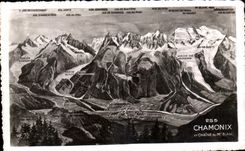 VINTAGE POSTCARD Chamonix Chains White MT