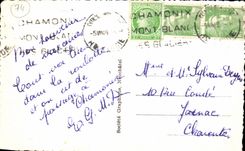 VINTAGE POSTCARD Chamonix Chains White MT