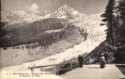 VINTAGE POSTCARD Chamonix Glacier of Let us work