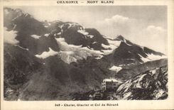 VINTAGE POSTCARD Chamonix Mont Blanc Glacler Country cottage and Col of Berard