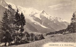 VINTAGE POSTCARD Chamonix and Mont Blanc