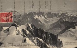 VINTAGE POSTCARD Chamonix Seen from of the top of Mont Blanc