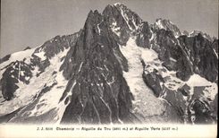 VINTAGE POSTCARD Chamonix Alguille of Thickly and Switches Green