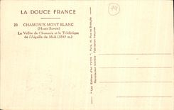 VINTAGE POSTCARD Chamonik Mont Blanc the Valley of Chamenix and the Teleferic of L switches South