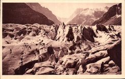 POSTAL Chamonix Mont Blanc Seracs de la VENDIMIA del mar de Clace