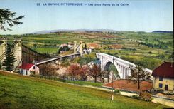 VINTAGE POSTCARD Picturesque Savoy Two Bridges of Ruail
