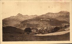 VINTAGE POSTCARD Notre Dame de Bellecombe and the Charvin Mount seen of Cheloup