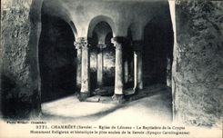 VINTAGE POSTCARD Chambery Church of Lemenc the Baptistry of the crypt