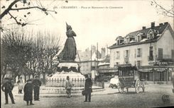 VINTAGE POSTCARD Chambery Places and Monument of the Centenary well nice shot