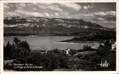 VINTAGE POSTCARD Aix les Bains Le Bourget of the Lake the Beach At the Bottom Nivolet