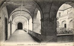 VINTAGE POSTCARD Solesmes Abbey of Benediclins the Cloister