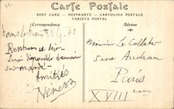 VINTAGE POSTCARD Low Mans relief of the Statue of General Chanzy Militaria