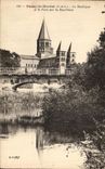 VINTAGE POSTCARD Paray Monial the Basilica and the Bridge on Bourbince