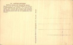 VINTAGE POSTCARD Autun Antique Romain Building Says Temple of Janus