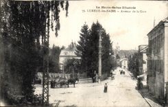 VINTAGE POSTCARD Luxeuil Les Bains Which occurred of the Station Horse