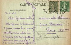 VINTAGE POSTCARD Luxeuil Les Bains the square house Tower of city