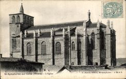VINTAGE POSTCARD St Symphorien on DCoise L Church