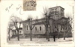 VINTAGE POSTCARD Surroundings of Villefranche on the Saone Church of St Georges de Reneins