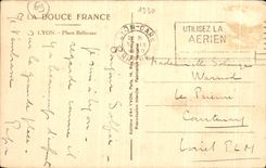 VINTAGE POSTCARD Lyon Places Bellecour