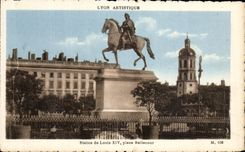 VINTAGE POSTCARD Lyon Artisique Rules of Louis XIV Place Bellocour