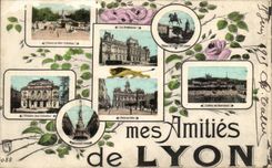 VINTAGE POSTCARD Lyon My Friendships