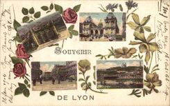 VINTAGE POSTCARD Lyon Souvenir