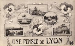VINTAGE POSTCARD Lyon a Thought