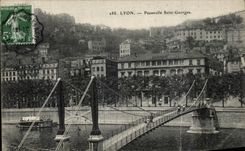 VINTAGE POSTCARD Lyon Footbridge Georges Saint