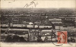 VINTAGE POSTCARD Lyon View taken of Fourviere