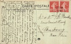 VINTAGE POSTCARD Lyon Places Satonay Statue of the Blandan sergeant and Burdeau monument