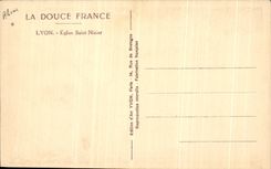 VINTAGE POSTCARD Lyon Church Nizier Saint